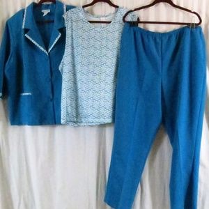 Blair 3 Piece pant Suit 2XL Blue